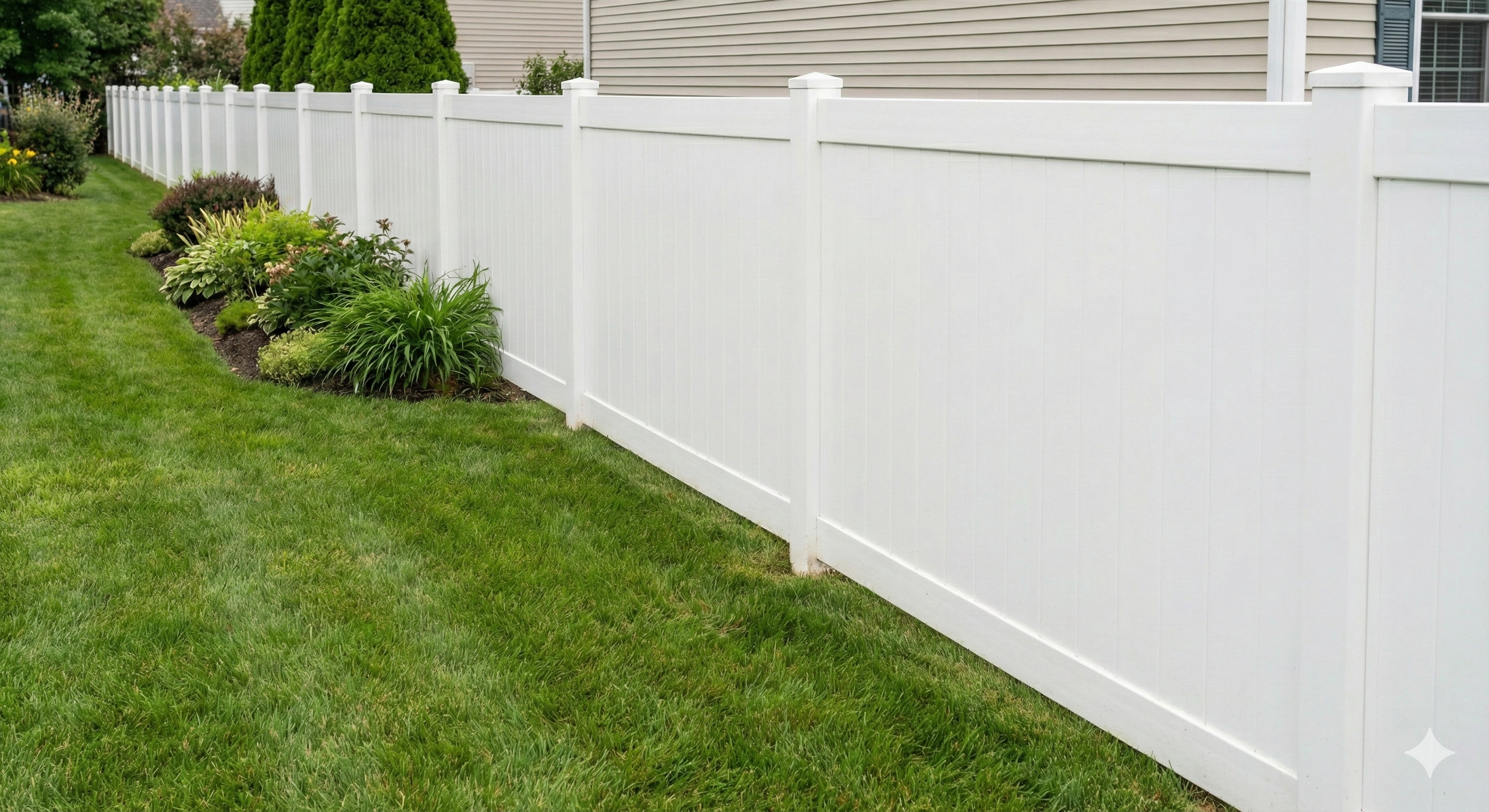 White Vinyl Privacy Fence Installation