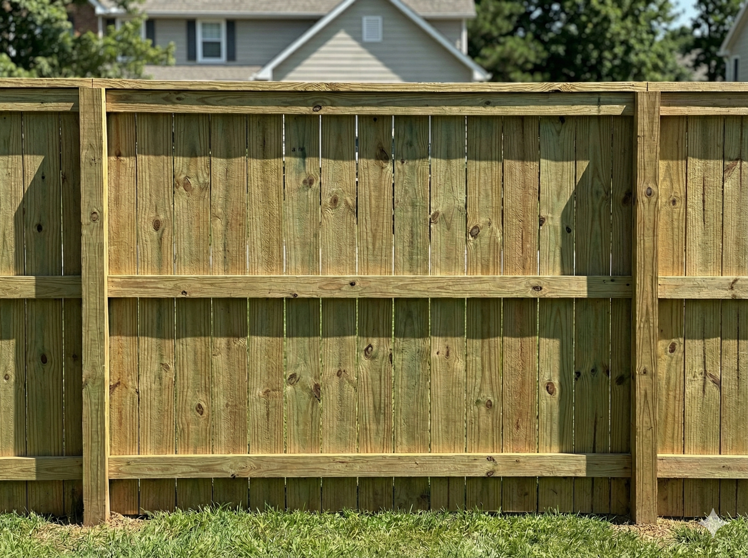 Custom wooden picket fence and privacy fencing
