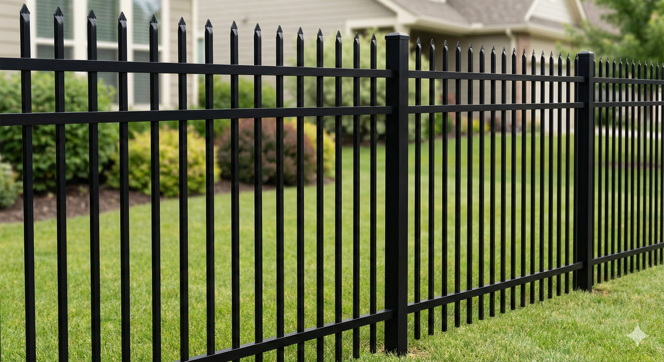 Black Aluminum Picket Fence